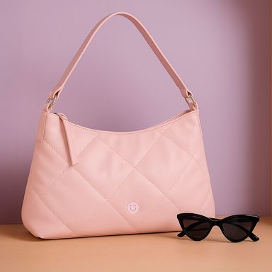 Bolso hobo metalasse rosa -  Miniso