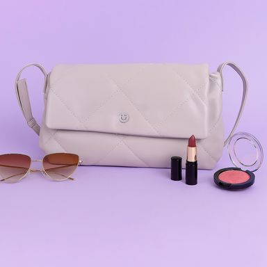 Bolsa crossbody con solapa metalasse color gris -  Miniso