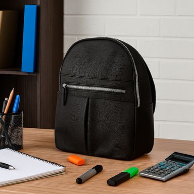 Mochila de moda miniso negro cierre al frente  -  Miniso
