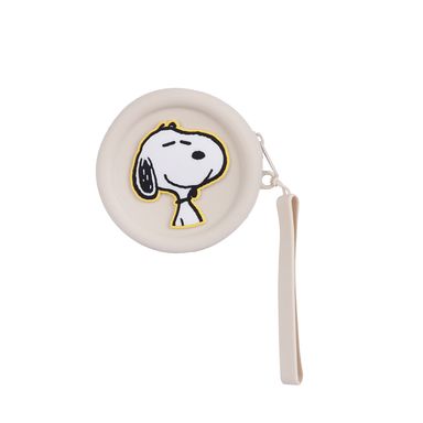 Monedero redondo snoopy silicon beige -  Snoopy