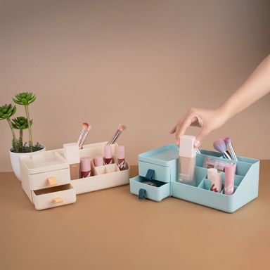 Organizador para plástico de maquillaje multifuncional azul serie miniso -  Miniso