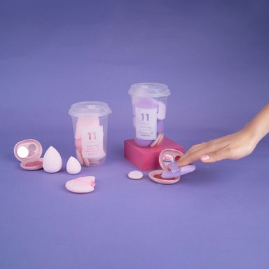 Juego de esponja de maquillaje y cojin -  Miniso