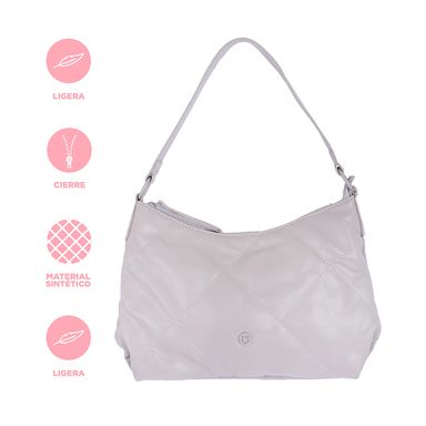 Bolso hobo metalasse gris -  Miniso