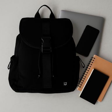 Mochila deportiva miniso nylon negra -  Miniso