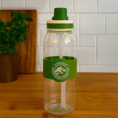 Tomatodo de plástico jurassic world con asa y sorbete, 1000 ml verde -  Jurassic World