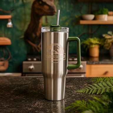 Tomatodo de agua de doble pared de gran capacidad con asa y sorbete de jurassic world 1200 ml -  Jurassic World