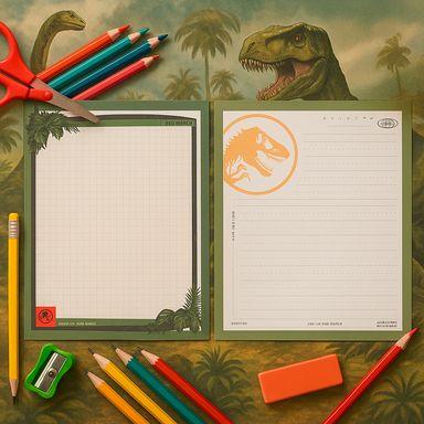 Cuaderno con colgante de metal 80 hojas serie jurassic world -  Jurassic World