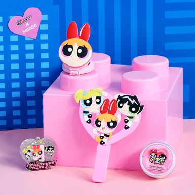 Espejo de mano 3d en forma de corazón las chicas superpoderosas -  Las Chicas Superpoderosas