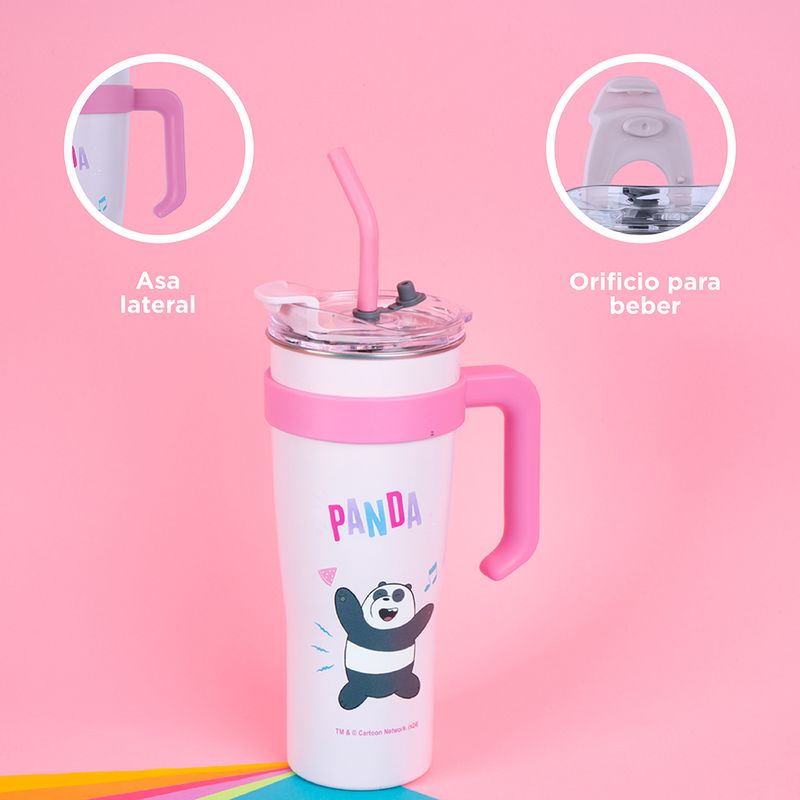 Tomatodo-de-acero-de-pared-simple-con-asa-1-6-panda-color-rosa-We-Bare-Bears-6-30305