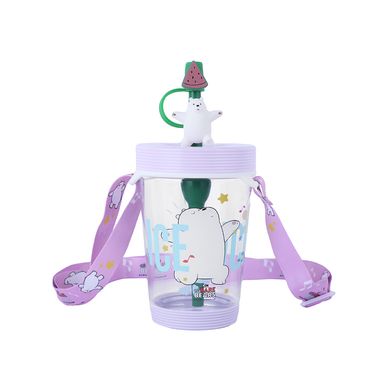 Tomatodo de plástico con correa para el hombro 535 ml polar color morado -  We Bare Bears