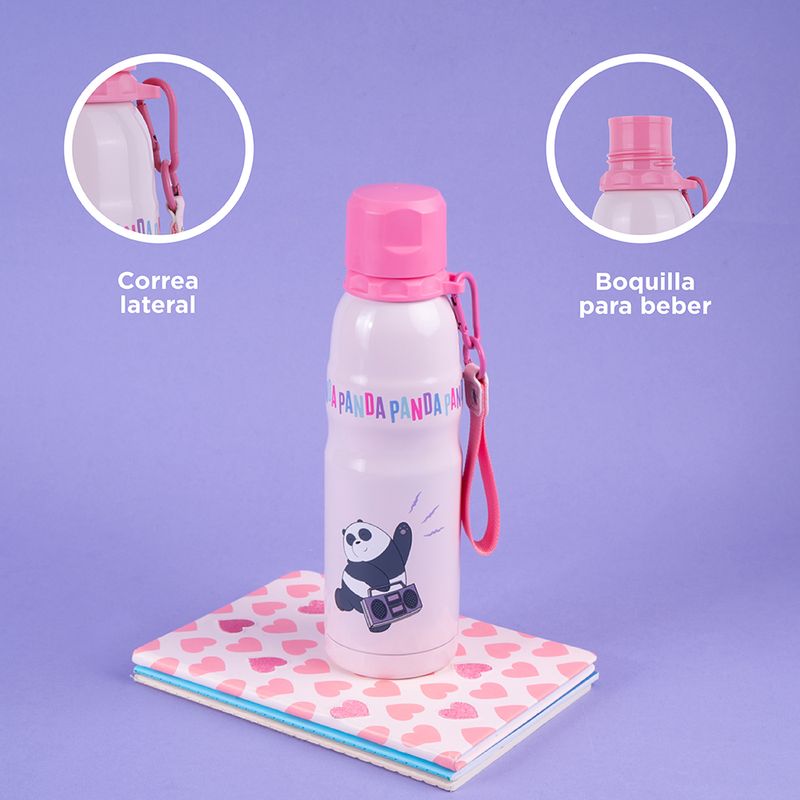 Termo-aislante-con-correa-500ml-panda-color-rosa-We-Bare-Bears-6-30316