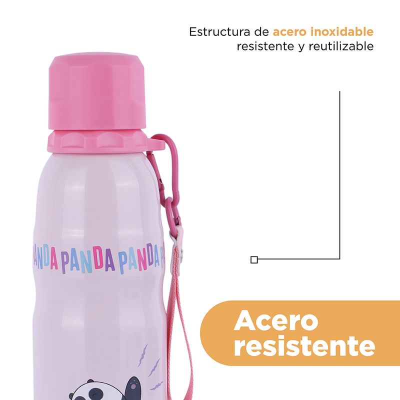Termo-aislante-con-correa-500ml-panda-color-rosa-We-Bare-Bears-7-30316