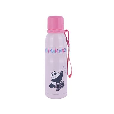 Termo aislante con correa 500ml panda color rosa -  We Bare Bears