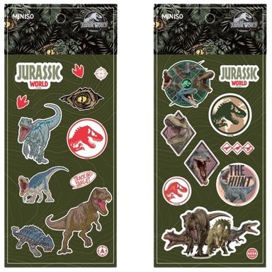 Stickers holográficas de pvc 2 modelos surtidos serie jurassic world -  Jurassic World