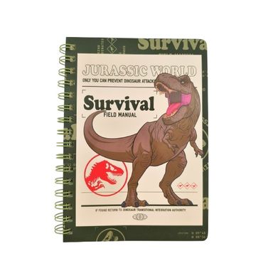 Libro blando encuadernado con alambre 100 hojas, con adhesivo serie jurassic world -  Jurassic World
