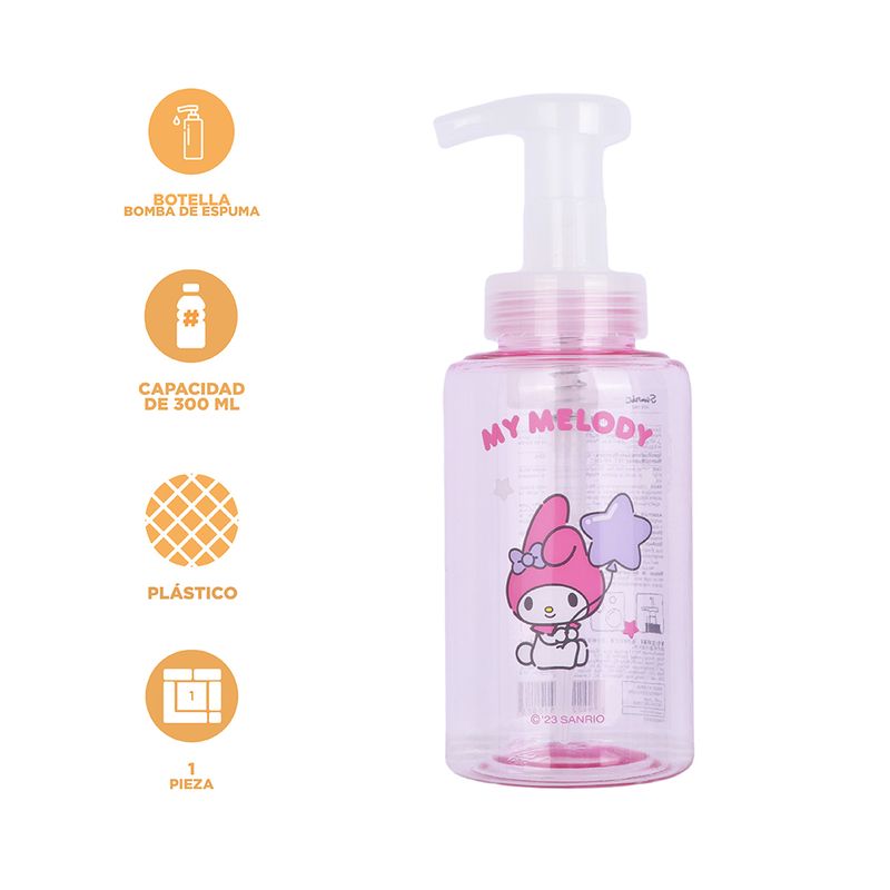 Botella-con-bomba-de-espuma-personajes-de-sanrio-300-ml-colores-mixtos-Sanrio-3-23872