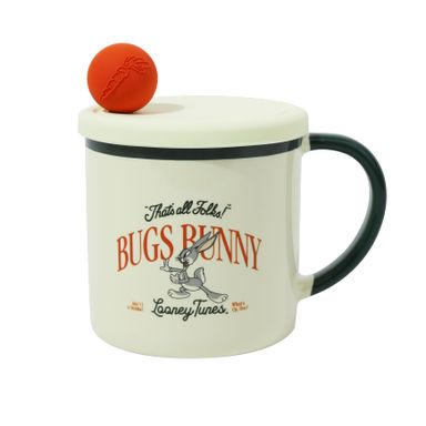 Taza de cerámica con tapa de la serie bugs bunny retro style de 470 ml -  Looney Tunes