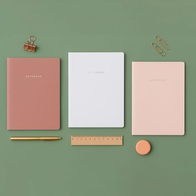 Cuaderno a6 cosido 40 hojas 3 modelos surtidos serie taupe -  Miniso