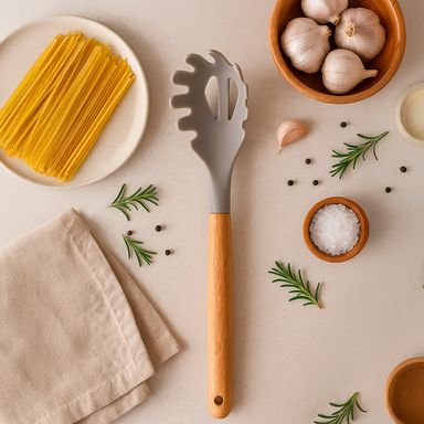 Utensilio de cocina servidor de espagueti serie silicona beige -  Miniso