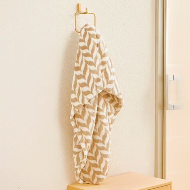 Toalla para el cabello jacquard caqui -  Miniso