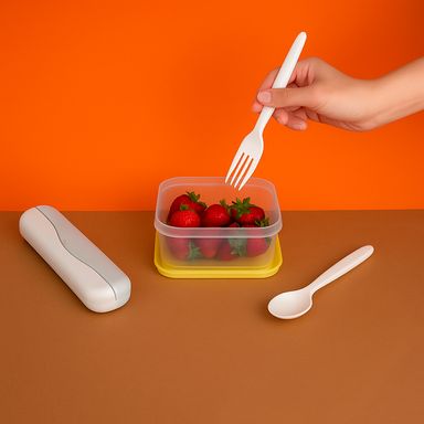 Juego de cubiertos portátiles de la serie graceful tenedor y cuchara gris -  Miniso