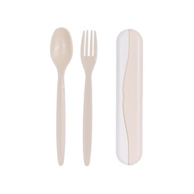 Juego de cubiertos portátiles de la serie graceful tenedor y cuchara beige -  Miniso