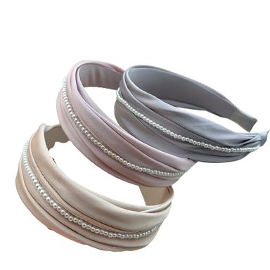 Vincha de tela con linea de perlas  -  Miniso
