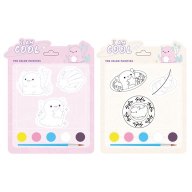 Set para jugar imán de nevera de escayola para colorear 2 modelos surtidos serie axolotl story -  Miniso