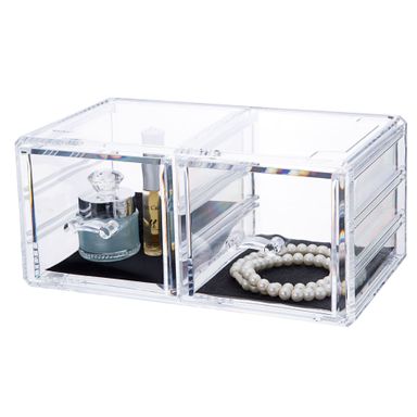 Organizador de plástico transparente de dos cajones L serie miniso -  Miniso