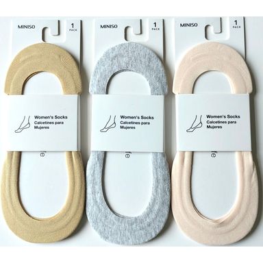 Medias para mujer miniso algodón 3 pares -  Miniso