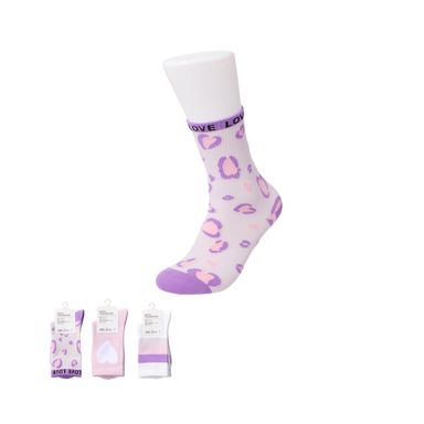 Medias miniso corazones 2 pares morado -  Miniso