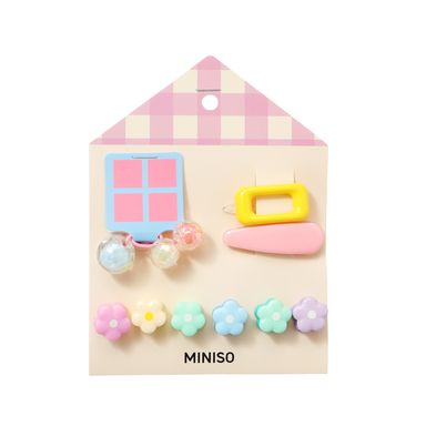 Set de accesorios para cabello flores 9pzas -  Miniso