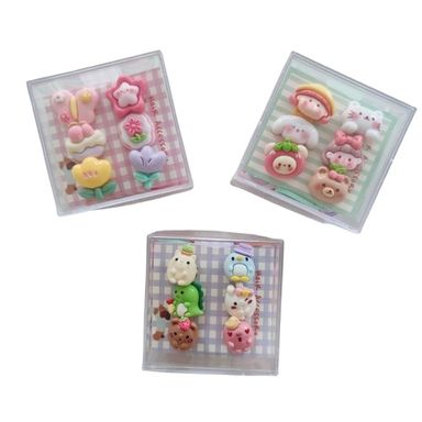 Set de accesorios para cabello estuche transparente animalitos tiernos colores pastel -  Miniso