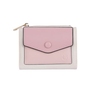 Cartera corta para mujer miniso bloques de color rosa y beige -  Miniso