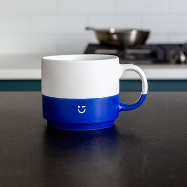Taza de cerámica de color sólido 3.0 con asa de 460 ml azul oscuro -  Miniso