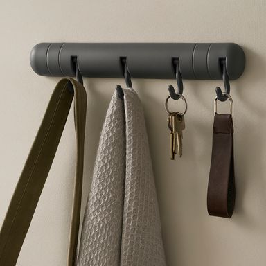 Ganchos adhesivos 5 piezas serie black pink color gris -  Miniso