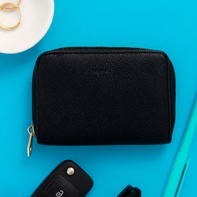 Monedero zip-around miniso basico negro -  Miniso