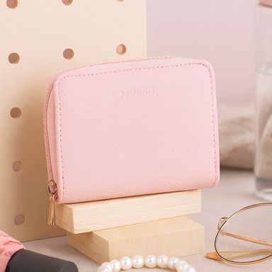 Monedero zip-around miniso basico rosa -  Miniso