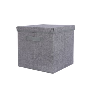 Organizador de tela cuadrado de 17 cuadrados con tapa de lino sintetico gris -  Miniso