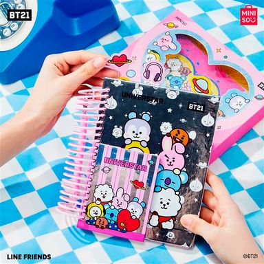 Cuaderno a5 con alambre 80 hojas & bloc de notas 20 hojas serie bt21 -  BT21