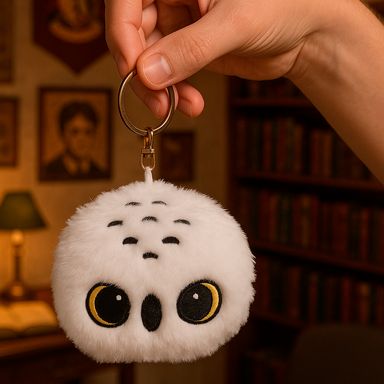 Llavero de peluche con forma de cabeza de hedwig 5 pulgadas serie harry potter -  Harry Potter
