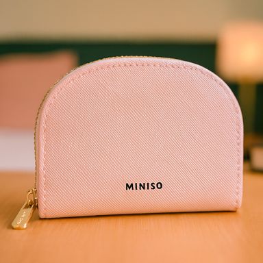 Monedero miniso semicirculo liso rosa -  Miniso