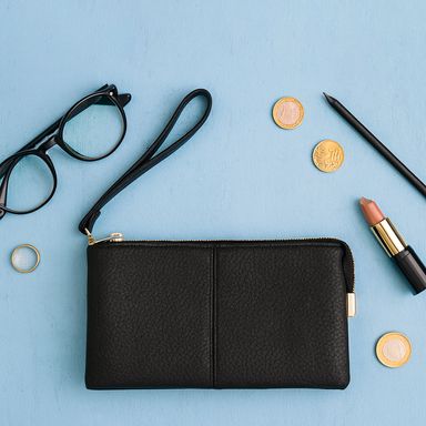 Bolso multiuso con asa de mano miniso granulado negro -  Miniso