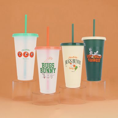 Juego de botellas de plástico con sorbete de la serie bugs bunny retro style de 710 ml 4 piezas -  Looney Tunes