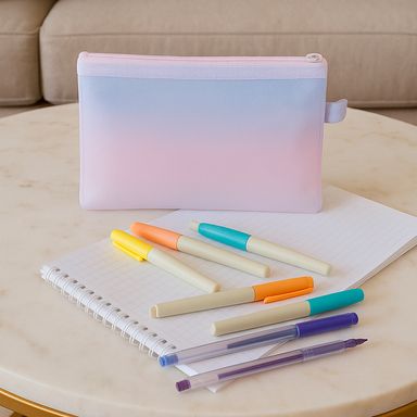 Cartuchera de malla de una capa a6 degradado morado degradado serie miniso -  Miniso