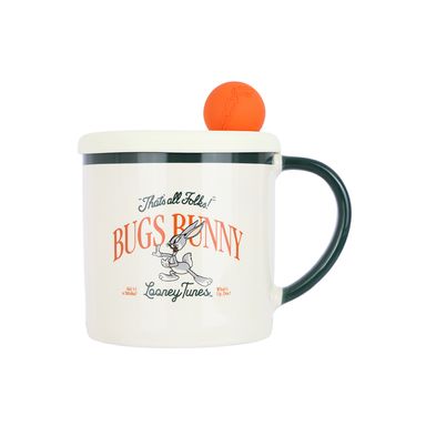Taza de cerámica con tapa de la serie bugs bunny retro style de 470 ml -  Looney Tunes