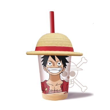 Tomatodo de plástico con sorbete y sombrero de la colección clasica de one piece 535 ml luffy -  One Piece