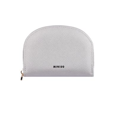 Monedero miniso semicirculo liso plata -  Miniso