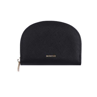 Monedero miniso semicirculo liso negro -  Miniso