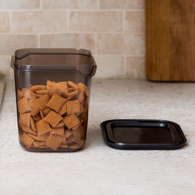 Taper de alimentos cuadrada alta serie black & white 1100 ml 4 piezas negro -  Black & White